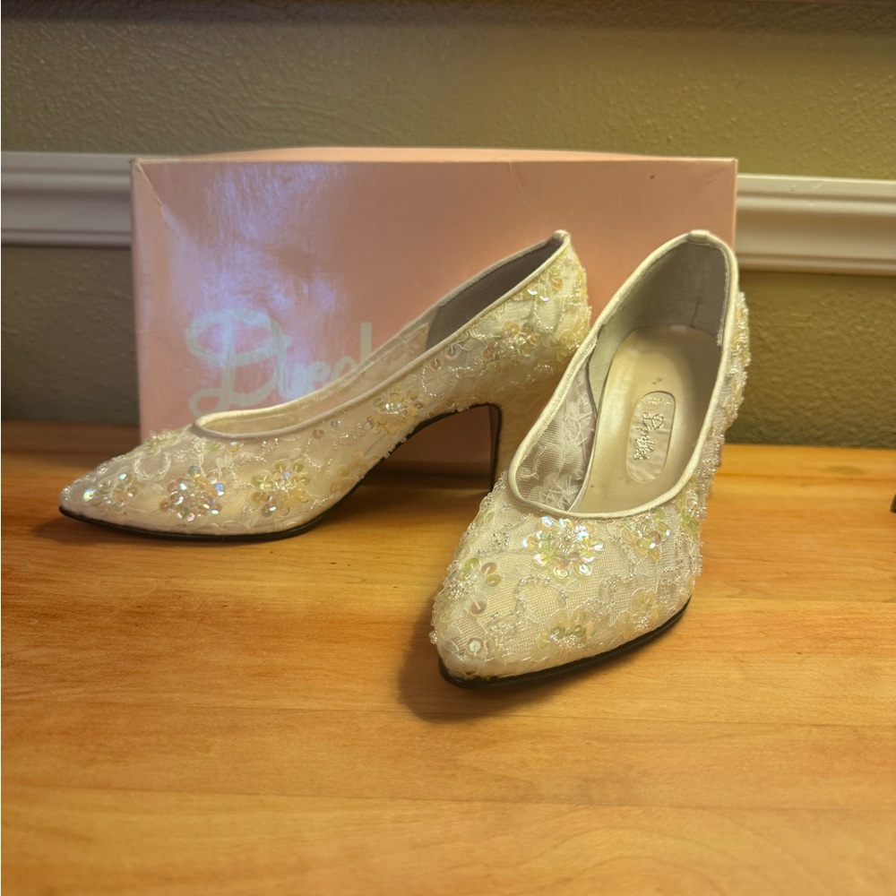 Vintage 90s Dyeables Sequin Shoes 7